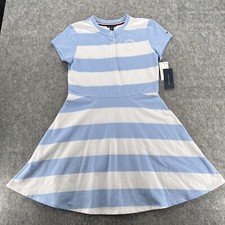 Tommy Hilfiger Girls Essential Dropped Waist Striped Polo Dress XL (16)