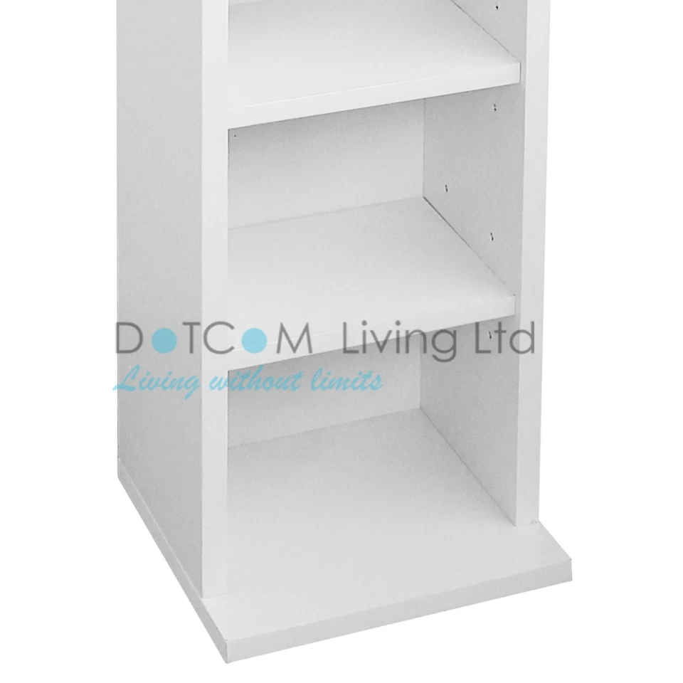 Black White DVD Storage Tower Rack CD unit shelf organizer archieve wood - Image 4 of 4
