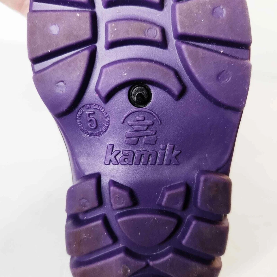 Kamik Snowbug фиолетовый зимний снег ботинки Kids девочек размер 5 тянуть на теплый сухой - Изображение 3 из 4