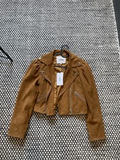 Ba&sh Suede Leather Crop Jacket Size 4 Rrp £515