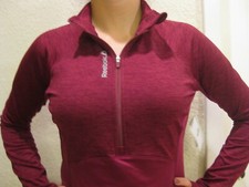 Reebok Sports Athletic Outerwear Running Active Half Zip Jacket Womens Berry NWT