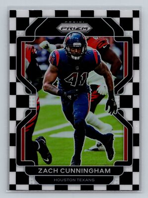 2021 Panini Prizm Zach Cunningham #38 Black and White Checker Houston Texans