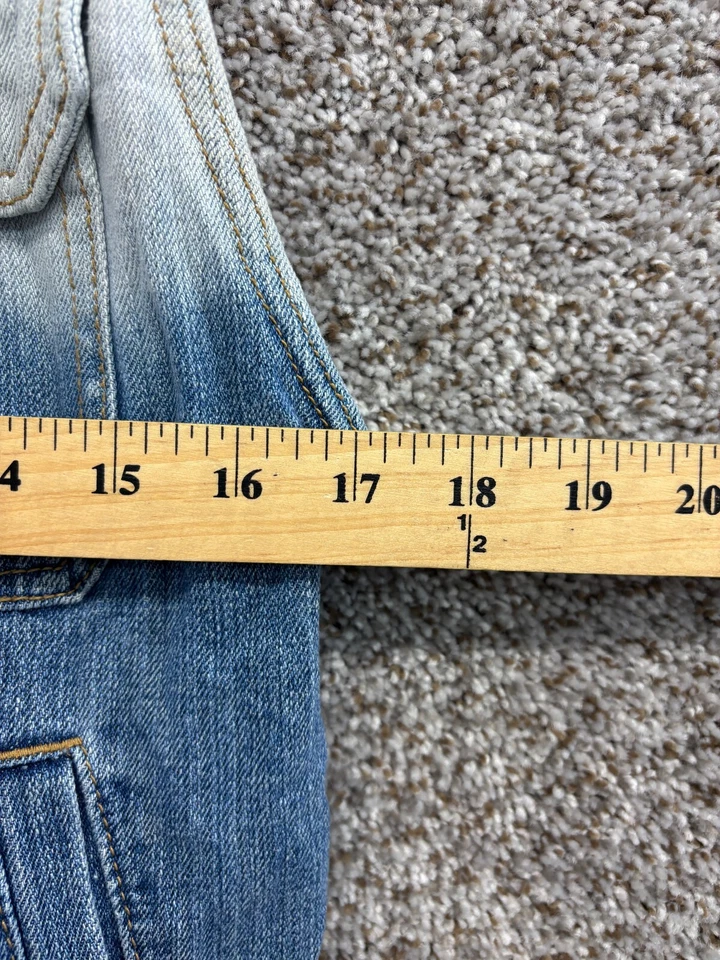 Chaleco vaquero de mezclilla Forever 21 abotonable medio ácido lavado 100 % algodón talla L para junior Foto 4 de 4