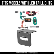 For 14-19 Kia Soul 4 Pin Trailer Wire Plug & Bracket Fit w/ LED Tail Curt Kit