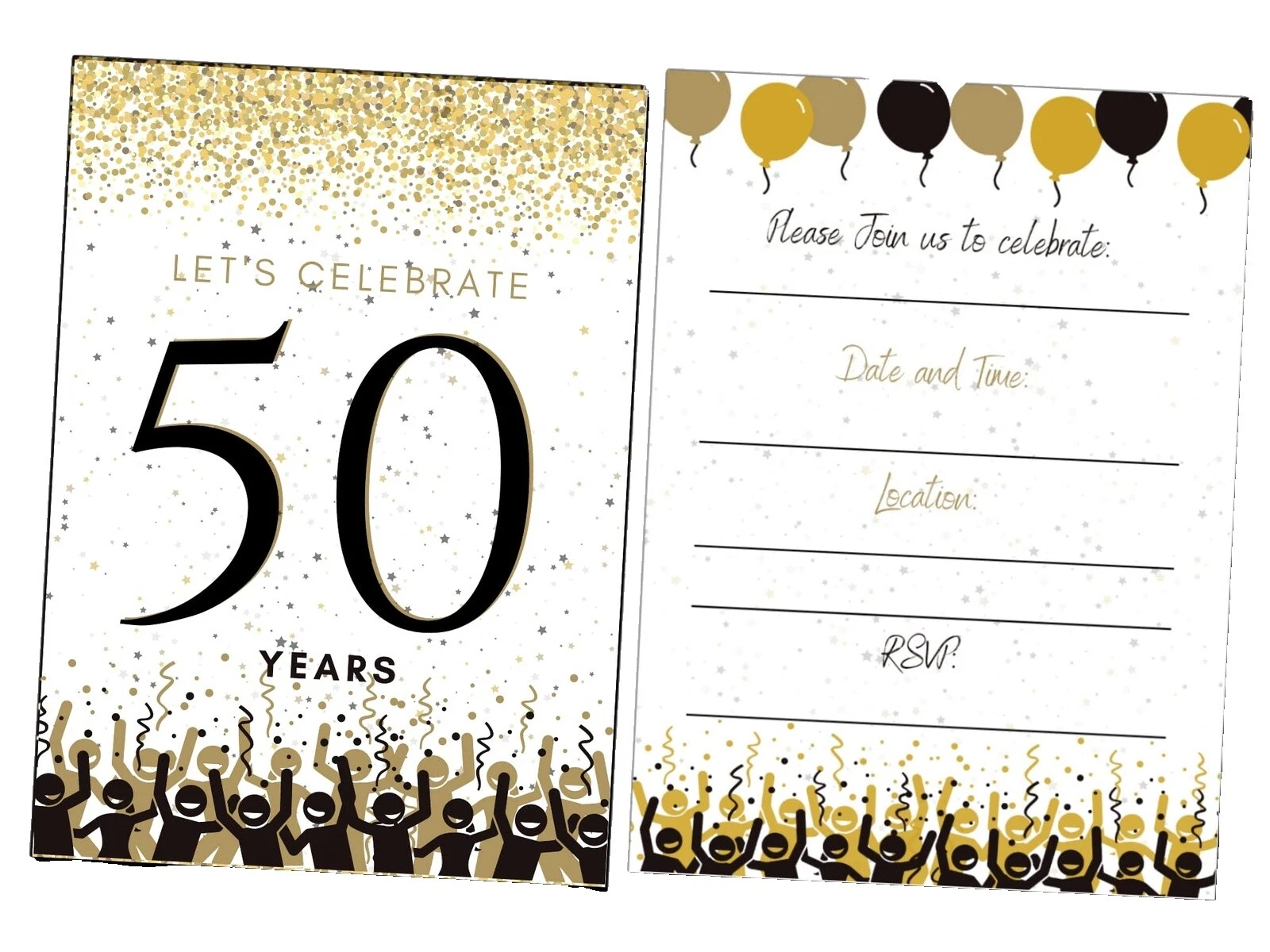 Anniversary White Greeting Invitations