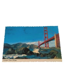 Postcard Golden Gate Bridge San Francisco Bay California Chrome Posted