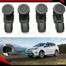 4 Bumper Parking Sensor Black 893410C010 For Toyota RAV4 Tacoma Tundra 2014-2018