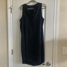 BANANA REPUBLIC Navy Button Neck Dress Size 14