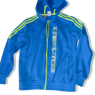 Vintage Blue Adidas predator fleece lining medium full zip up track top|SKU 3525
