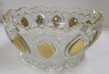 EAPG U.S. Glass “New Jersey” Gold Loops & Drops Pattern – Round Serving Bowl Dis