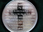1-OZ.PURE.999 PURE SILVER THE LORDS PRAYER ENGRAVABLE NICE GIFT BOX COIN + GOLD