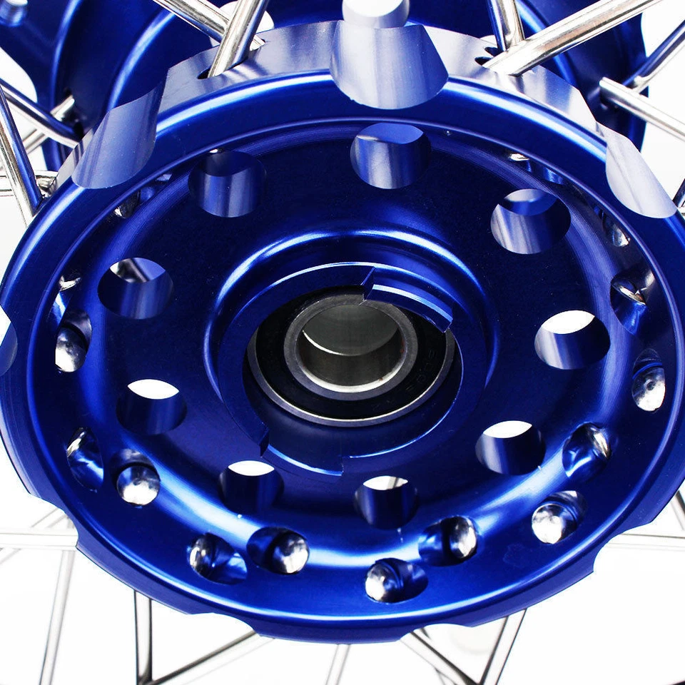 Juego Ruedas Suzuki DR650 1996-2023 Supermoto 17" Supermotard Negro Azul Buje Foto 4 de 4