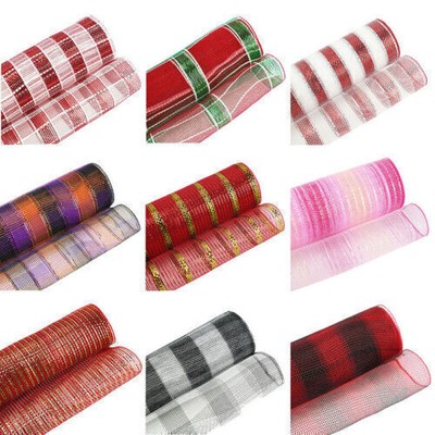 Deco Mesh Rolls 26cm x 10yd Rolle   15 Farben erhältlich für Kränze Swags ~