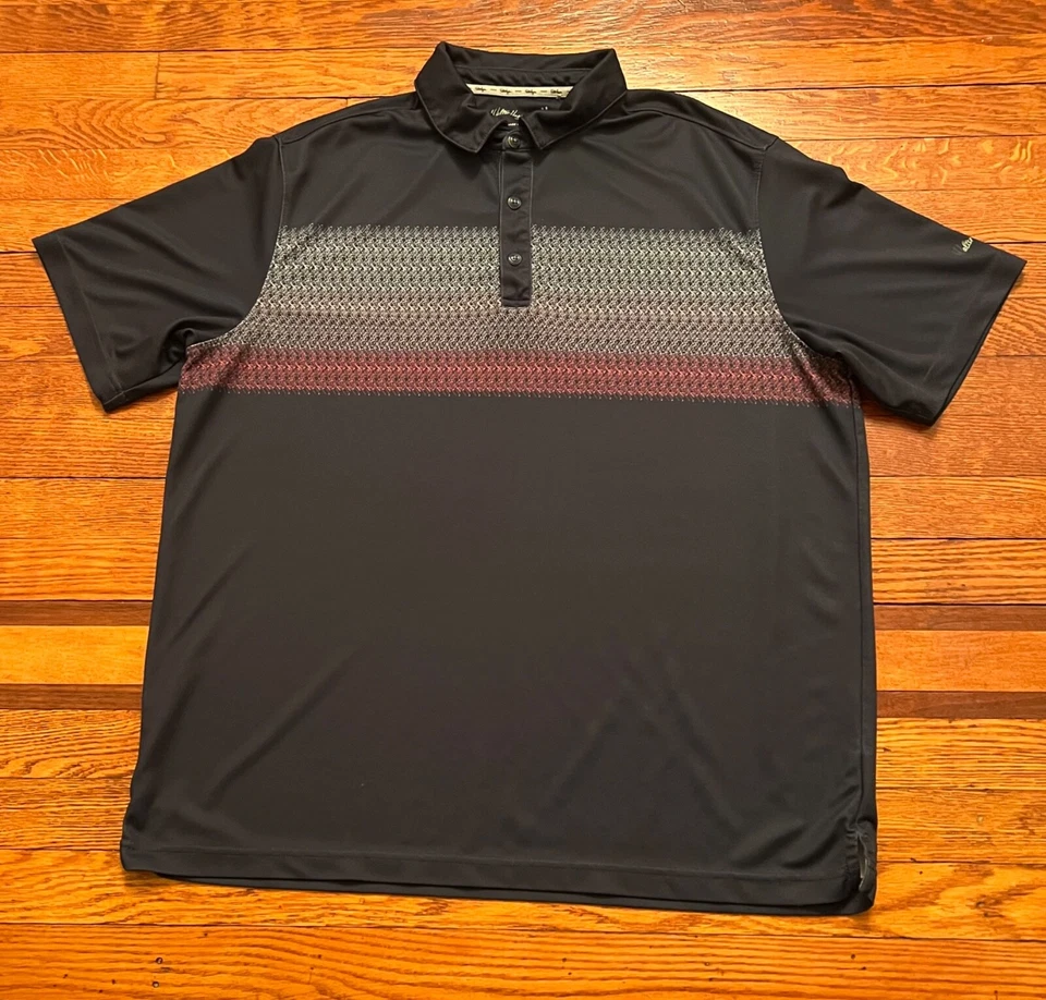 Walter Hagen Para hombres Perfecto 11 Palos Pecho Rayas Polo Pecho Club Azul Marino Talla XL Foto 4 de 4