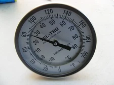 Tel-Tru 5" Thermometer Fahrenheit 0 to 200 & Celsius 10 to 90  -   (jms1)