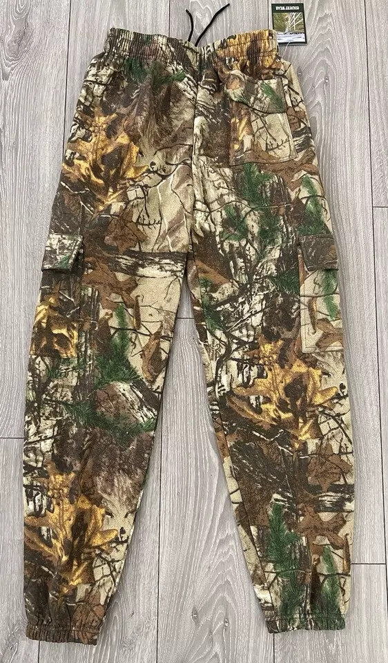 Realtree Camo Cargo Joggers Fleece Bottoms Casual Fishing Men's Size: M To  XXL