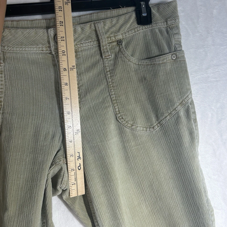 Pantalones de mujer Faded Glory verde claro talla 14 Y2K pana mezcla de algodón elástico Foto 3 de 4
