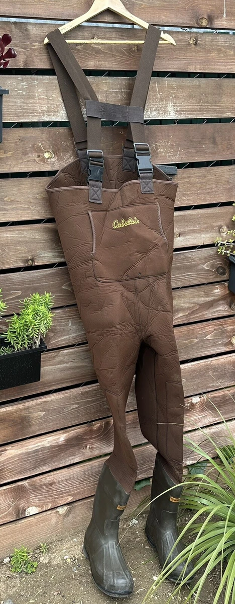 Cabela's Neoprene thinsulate insulated chest waders felt sole boots size 11