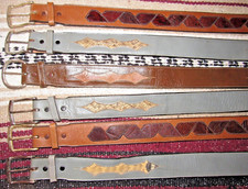 Vintage Western Tony Lama Exotic Leather Belts 6 pc Size 28 NEW