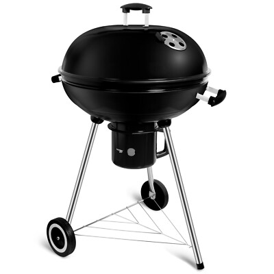 Kugelgrill Emaille Holzkohlegrill Standgrill Grillwagen Mit Deckel Ø57cm*H95cm