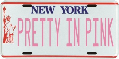 Pretty in Pink 1986 New York License plate