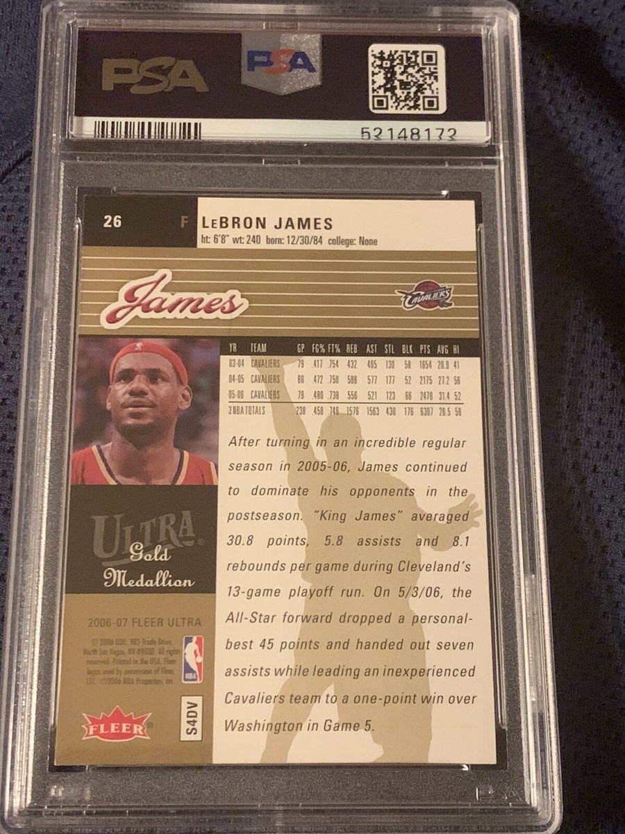 シングルカード 2006 LEBRON JAMES GOLD MEDALLION PSA 9 2006 LEBRON JAMES GOLD MEDALLION PSA 9