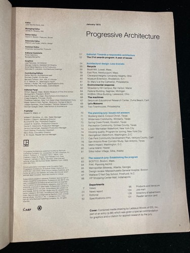 1974 PROGRESSIVE ARCHITECTURE MAGAZINE 21ST ANNUAL DESIGN AWARDS, JANUARY - Picture 4 of 5