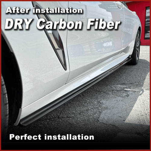 Faldones laterales de carbono real labio alerón para BMW Serie 8 G16 840i M8 F93 19-24 - Imagen 7 de 14