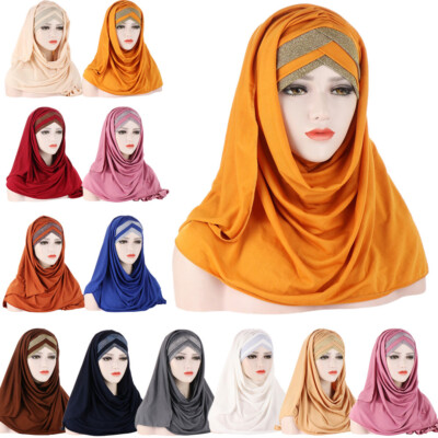 Muslim Girls Hijab Kids Lace Wrap Shawl Islamic He... - Grandado