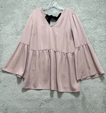 Halogen Shirt Top Womens Medium Pink Tie Back...
