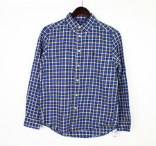 Ralph Lauren Shirt Boys Large 14-16 Button Down Long Sleeve Blue Plaid NWT