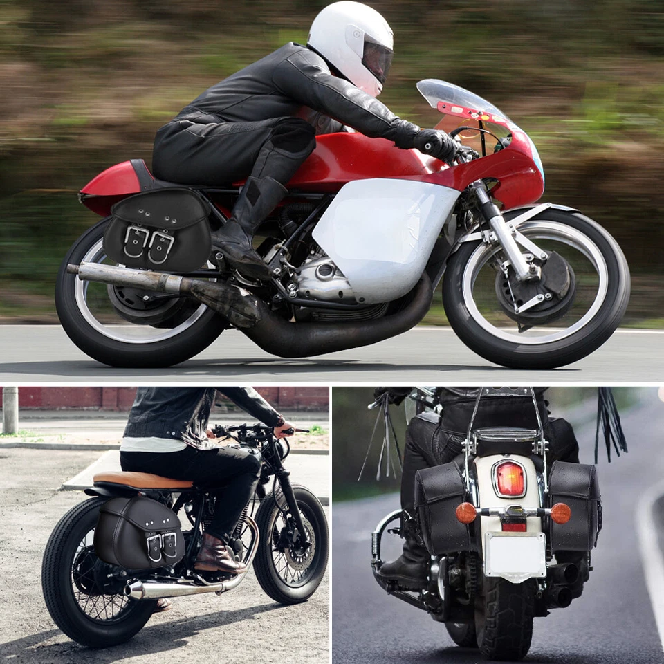 Motorcycle PU Leather Saddle Bags For Honda Shadow Rebel 250 500 750 1100 VTX VT - Image 3 of 4