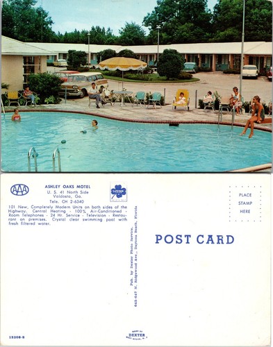 Cartolina Ashley Oaks Motel piscina Toledo Ohio OH