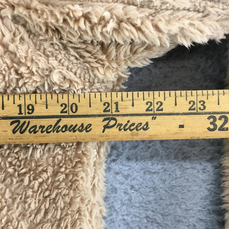 Jaqueta feminina Tommy Hilfiger pele sintética difusa M bege sólida gola simulada manga longa - Imagem 4 de 4