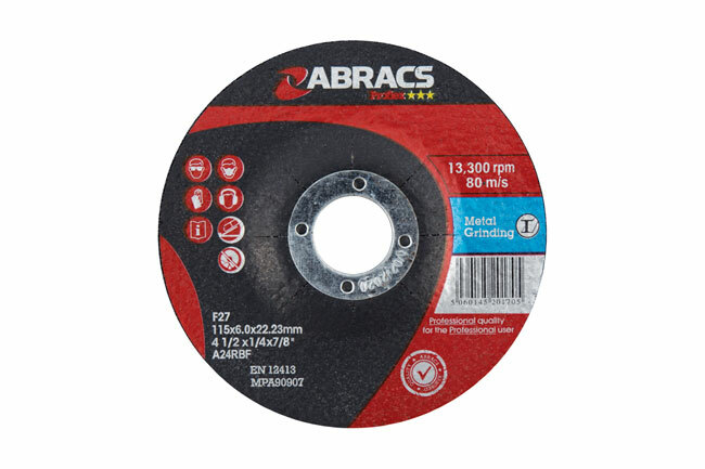 5 x Abracs 115mm x 6.0mm 22mm bore depressed centre metal grinding discs steel - Image 5