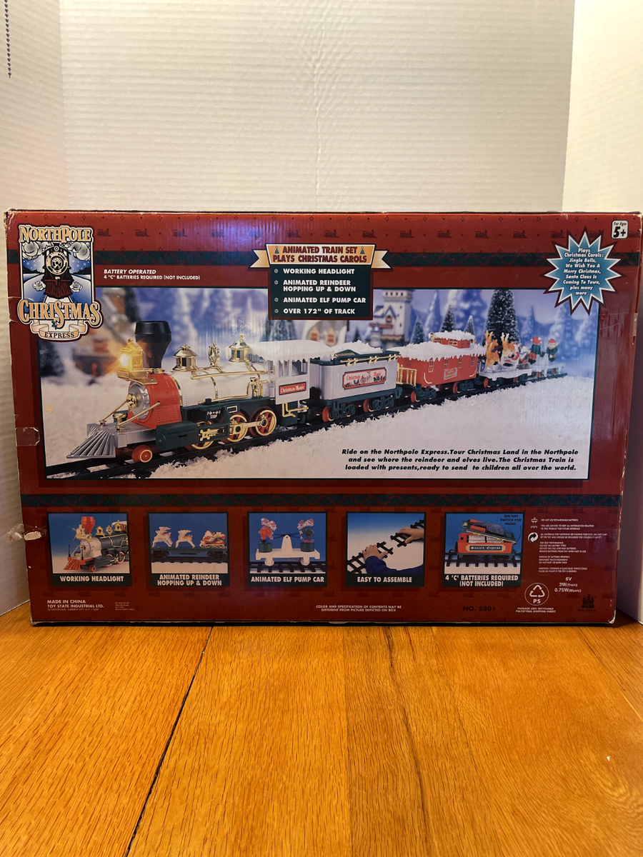 North Pole Christmas Express Train Set Complete In Box - Batteries
