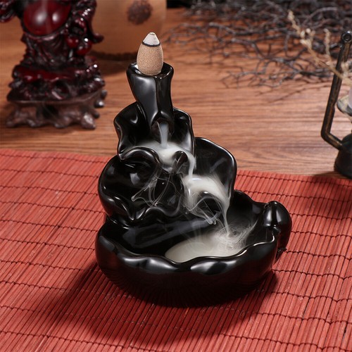 Incense Smoke Burner Sandalwood Furnace Incense Holder Ceramic Black - Picture 9 of 10