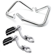 Barra de choque protectora de motor KUAFU para Yamaha V-Star 400 650 XVS650 + estriberas de carretera