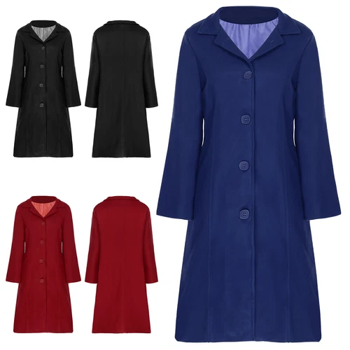 Women's Casual Long Trench Windproof Coat Autumn Winter Jackets Casual Outwear