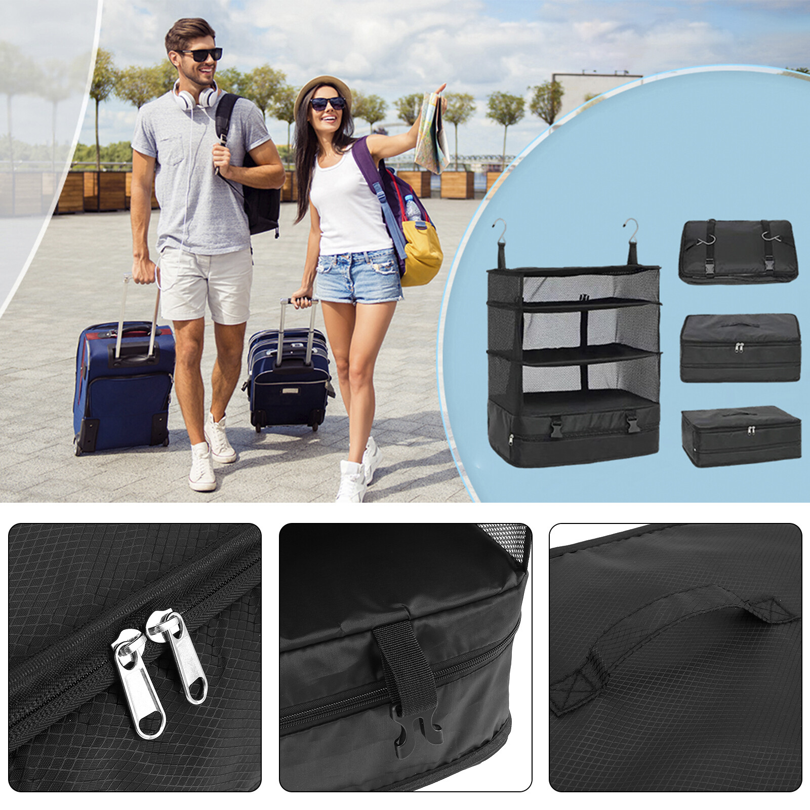 The Hanger Store Travel Hanging Closet Wardrobe Suitcase & Luggage
