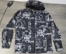 And1 Grafitti Jacket Coat Mens Medium M Basketball Black Gray