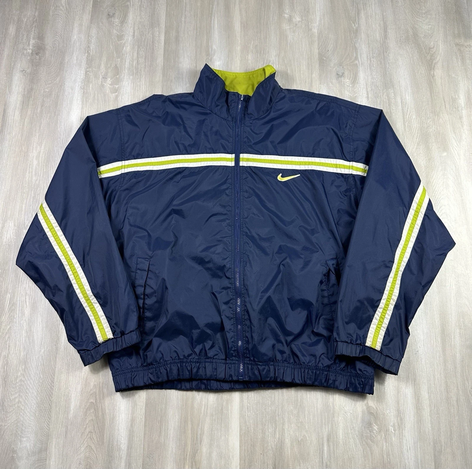 SUPREME Giacca Nike vintage uomo grande blu giacca a vento swoosh full zip up squadra anni 90 Y2K
