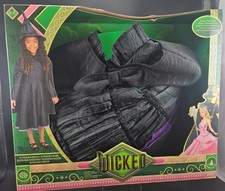 Wicked Elphaba Girls Dress Cape  Hat Costume Set Size 4-6X Jakks Pacific New