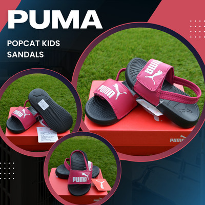Mädchen Kleinkind Puma Popcat Sandalen Strandschuhe Riemen neu pink Größen 6 7 8 9