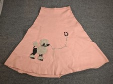 VINTAGE 1950  S Pink FELT POODLE SKIRT 13" Waist Handmade Original