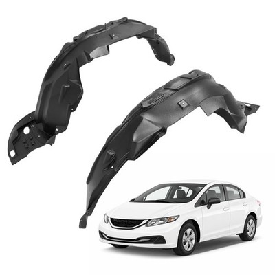 Almuloo Front Pair Fender Inner Liner Panel Compatible 2012-2015 Honda Civic
