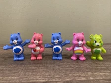 2.2" Greenbrier International Care  Bears Mini Figure Lot Of 5 Cake Toppers