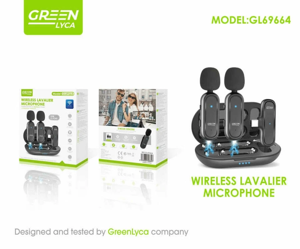 2.4G Drahtloses Ansteckmikrofon – Dual Mikrofon für Handy, Kamera & Videoaufnahm - Bild 2 von 3