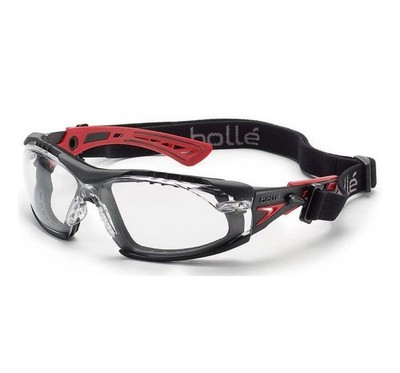 Bolle Rush Plus Safety Glasses Black/Red, Foam Gasket