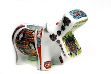 LARGE QUEEN SAFARI CERAMIC HIPPOPOTAMUS MONEY BOX STUDIO CERAMIC POTTERY.
